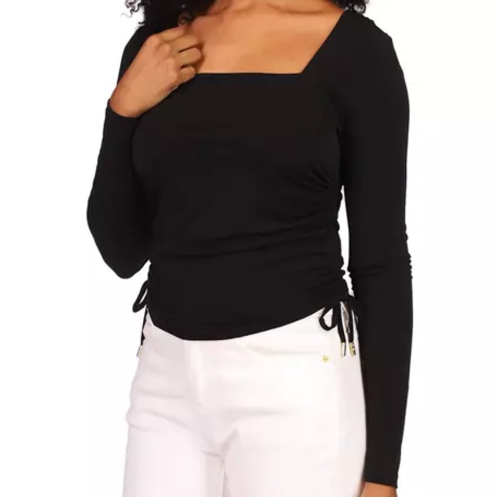 New With Tags Michael Kors Ruched Long sleeve Top blouse